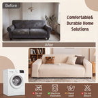 Sofa Slipcover with Skirt – Stretch Jacquard Full Coverage Couch Cover, Pet Proof Non-Slip Machine Washable, Fits 1 2 3 4 Seater Sofa for Living Room Bedroom, All Season Furniture Protector