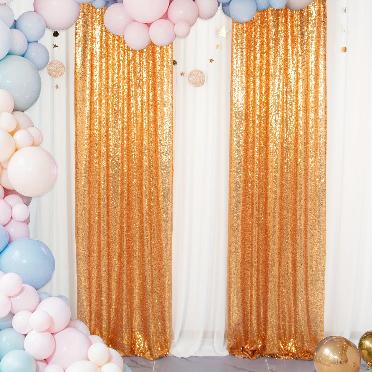 Sequin Curtain Backdrop Panels 24x84 Inches Set of 2 – Glitter Shimmer Party Backdrop for Weddings Birthdays Baby Showers Proms & Photo Booths, 31 Colors