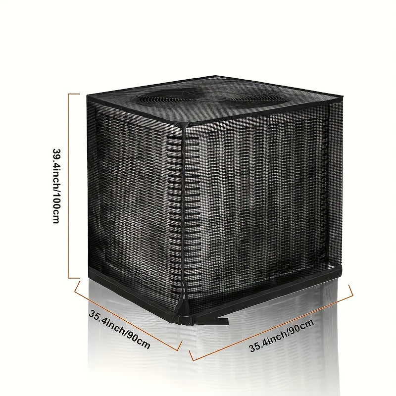AC Cover Outdoor Heavy Duty Central Air Conditioner Unit Cover Breathable Mesh Adjustable Buckle Straps Debris Bug Leaf Rain Snow UV Protection Residential Commercial XS S M L