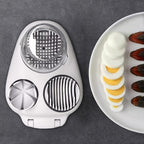 Egg Slicer 3-in-1 Heavy Duty Manual Egg Cutter with Circular Blade - Slice Crush and Cut Eggs Easily, Multifunctional Egg Tool for Home & Commercial Kitchen