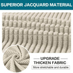 Grid Pattern Elastic Sofa Cover – Anti-Slip Full Coverage Stretchable Sofa Protector Machine Washable Classic Design for Living Room Bedroom Office