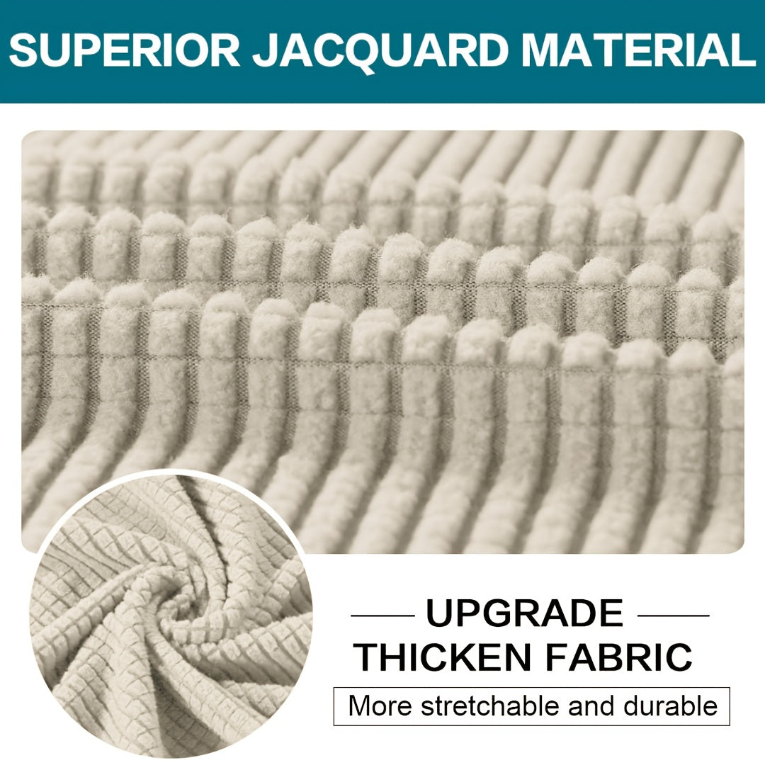 Grid Pattern Elastic Sofa Cover – Anti-Slip Full Coverage Stretchable Sofa Protector Machine Washable Classic Design for Living Room Bedroom Office