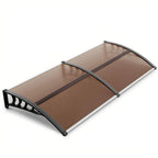 Polycarbonate Door Window Awning Canopy UPF50+ UV Rain Snow Protection Outdoor Entry Overhang 80x40 120x40 Hollow Sheet Clear Brown