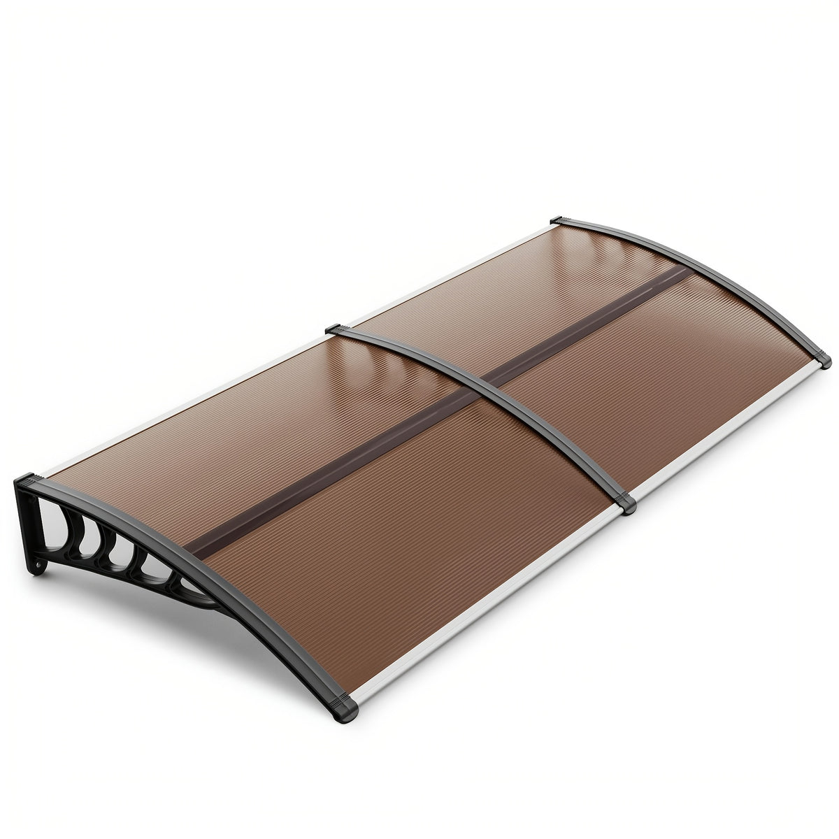 Polycarbonate Door Window Awning Canopy UPF50+ UV Rain Snow Protection Outdoor Entry Overhang 80x40 120x40 Hollow Sheet Clear Brown