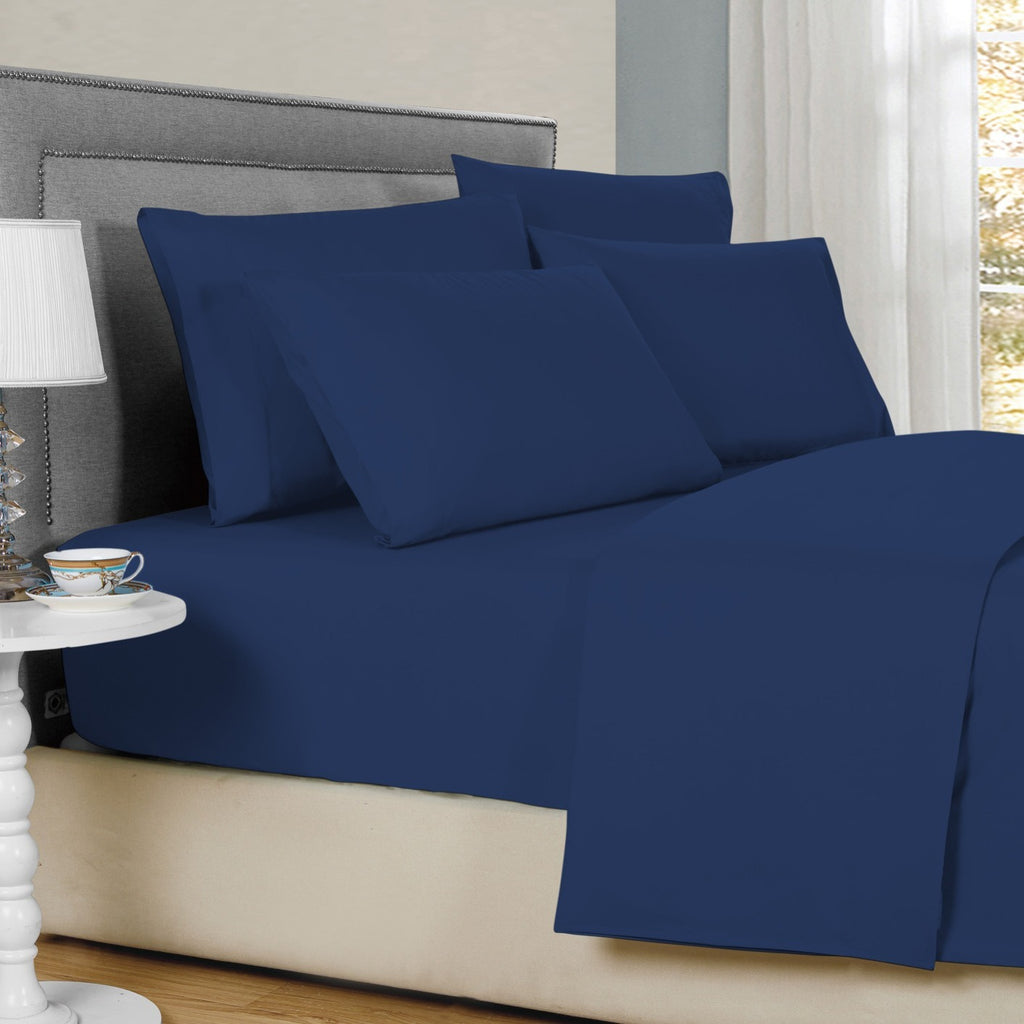 Bamboo Blend Cooling Sheet Set 6-Piece 2000 Thread Count Satin | Deep Pocket 16" Hypoallergenic Breathable Bed Sheets, Twin Full Queen King Cal King, 20 Colors