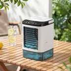 Portable Spray Mist Fan USB Personal Electric Fan 3-Speed with Humidification Ambient LED Light Compact for Office Home Camping Indoor Outdoor