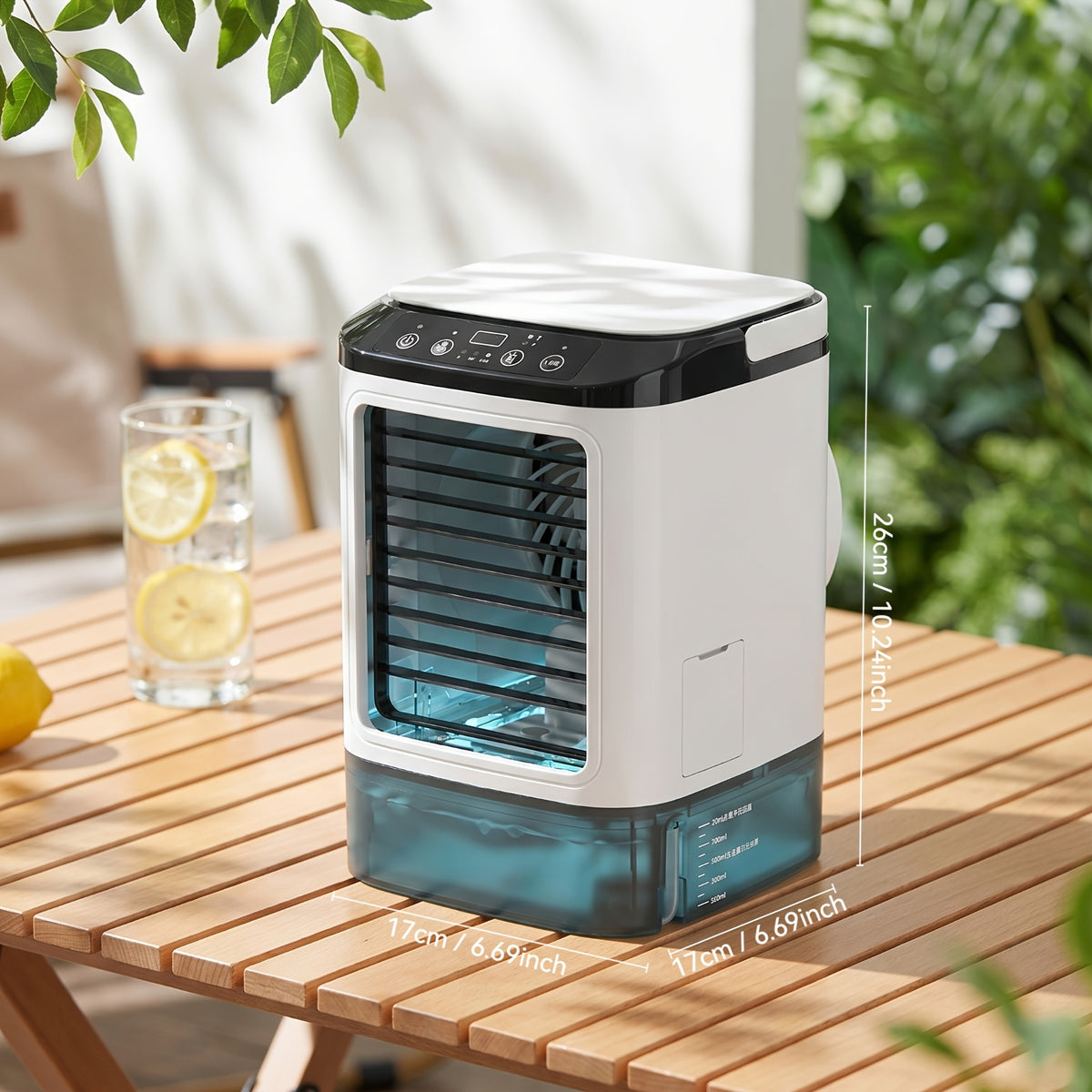 Portable Spray Mist Fan USB Personal Electric Fan 3-Speed with Humidification Ambient LED Light Compact for Office Home Camping Indoor Outdoor