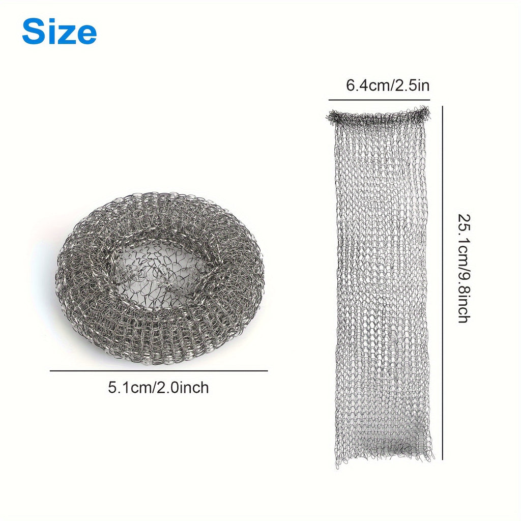 Washing Machine Lint Traps 50-Pack, Stainless Steel Mesh Filter Screen with Nylon Ties for Washer Drain Hose, Lint Catcher Prevents Clogs