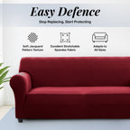 Thickened Spandex Sofa Cover Anti-Scratch – Stretch Polyester Sofa Protector, Anti-Slip Pet-Friendly, Machine Washable, 6 Colors, 1/2/3 Seater, Living Room Bedroom Home Decor