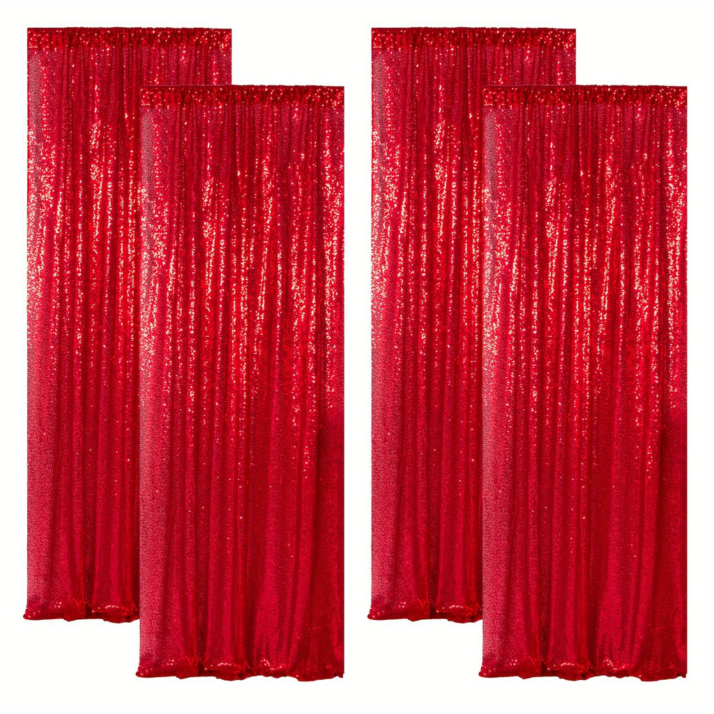 Sequin Backdrop Curtains – Glitter Party & Wedding Background Panels, 2ft×8ft per Panel, 4/6/8 Panel Sets, 29 Colors for Birthday, Stage, Bridal & Event Decor