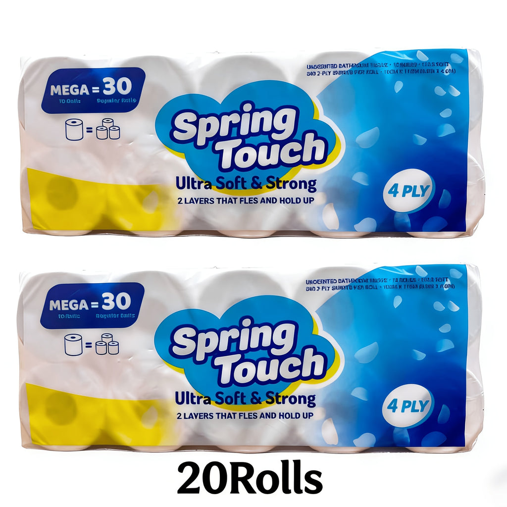Ultra Soft Toilet Paper 4-Ply Thick Undyed Tissue Rolls, No Lint No Crumbs, Premium Bathroom Tissue for Home Hotel Office, Available in 1, 2 & 6 Roll Packs