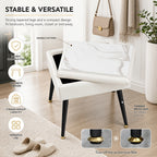 Vanity Chair with Storage PU Leather Makeup Stool Shoe Changing Ottoman Dual Purpose Seat 4 Gold Metal Legs Bedroom Living Room Study Cream White Black Pink Purple