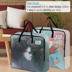 Extra Large Clear Storage Bags with Zipper & Heavy-Duty Handles – 30-Inch Transparent Organizer Bags for Christmas Decorations, Wreaths, Garlands, Clothes, Blankets & Moving, Set of 2 or 4