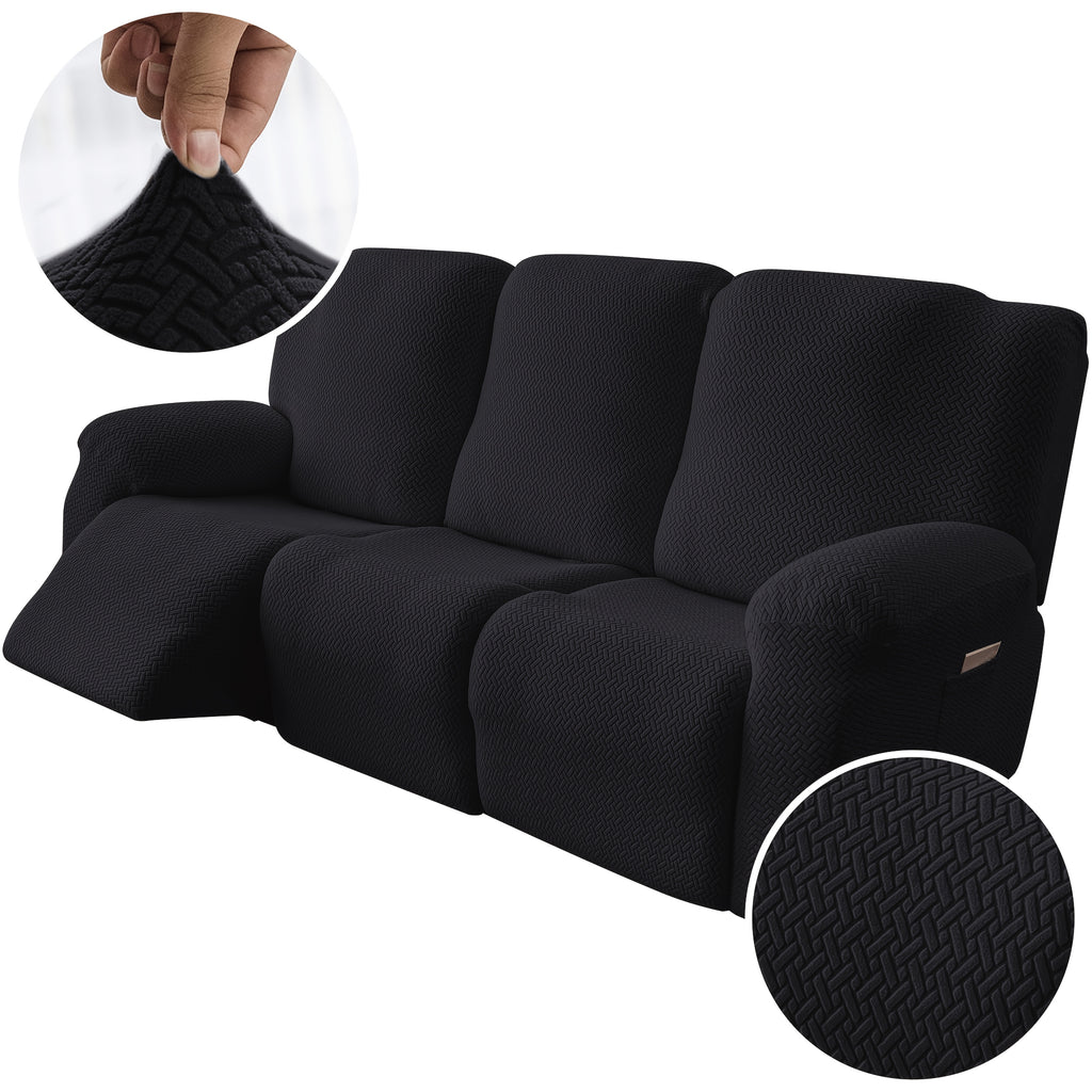 3-Seater Recliner Cover - Plush High Stretch Wear-Resistant Machine Washable Easy Clean Sofa Protector for Living Room and Bedroom