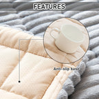 Jacquard Couch Cushion Cover 2pcs Set Solid Color Sofa Seat Cover - Soft Thick Plush Non-Slip Machine Washable Pet Friendly for 2 3 4 Seat Sectional Sofa Living Room Bedroom, 4 Colors