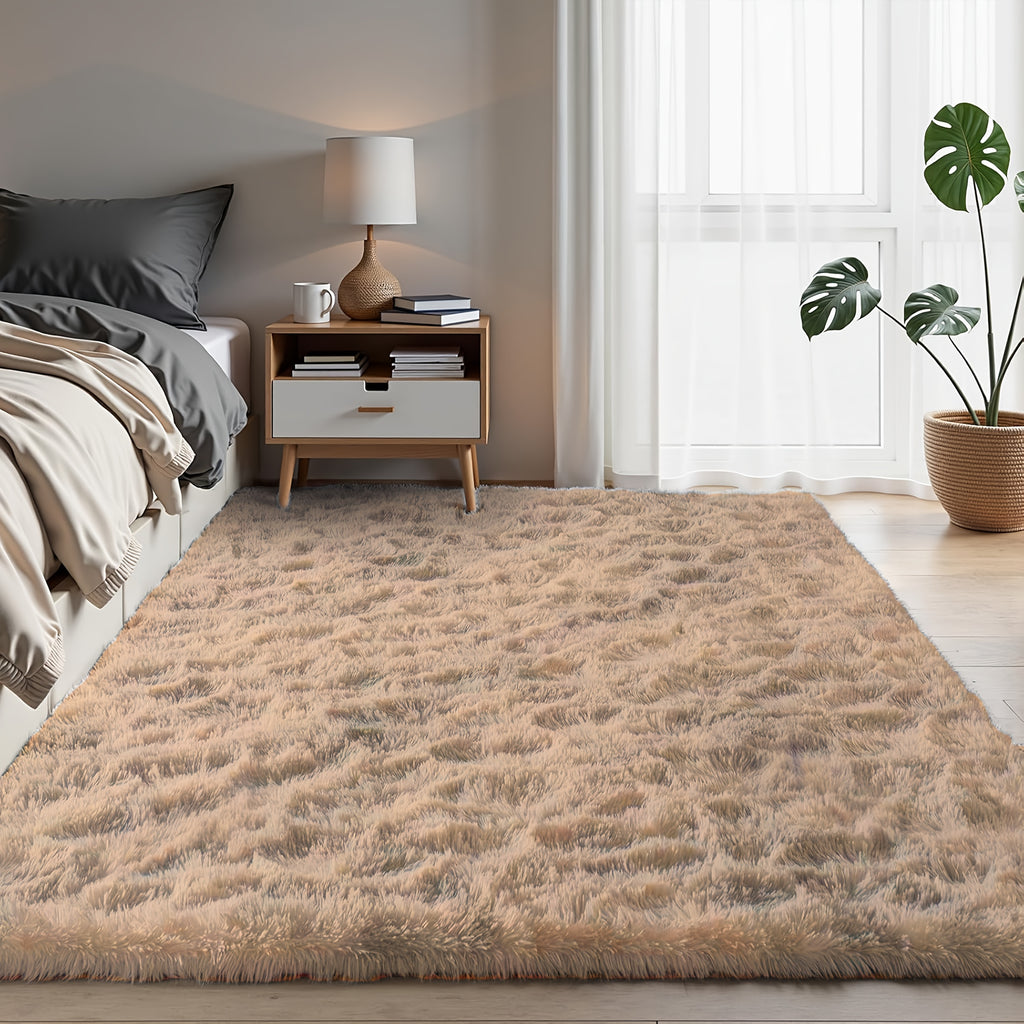 Tie-Dye Fluffy Area Rug – Ultra-Soft Thickened Plush Indoor Mat for Living Room, Bedroom & Office, 9 Colors 6 Sizes, Boho Machine-Woven Floor Carpet