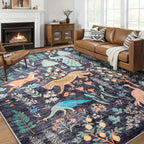 Jungle Animal Area Rug Tiger Print Anti-Slip Soft Floor Mat for Living Room Bedroom Kids Playroom Daycare 5x7 6x9 8x10 9x12