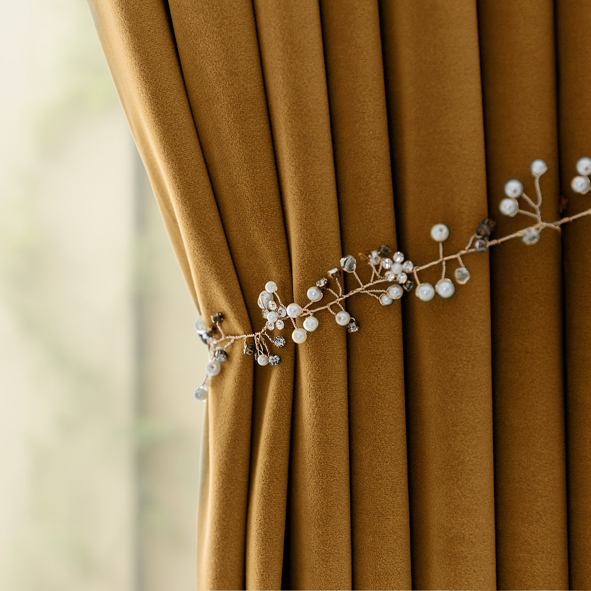 Luxury Velvet Curtains 2 Panels Thermal Insulated Room Darkening Light Filtering, Soft Textured Drapes with Clip Rings Rod Pocket Machine Washable for Living Room Bedroom