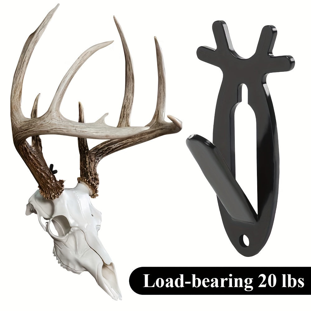 Deer Head Wall Hooks Set of 5 - Retro Antler-Style Heavy-Duty Metal Decorative Hooks for Coats, Hats & Towels, Holds 20 lbs, Easy Install, Hardware Included - Bathroom, Bedroom & Entryway Decor