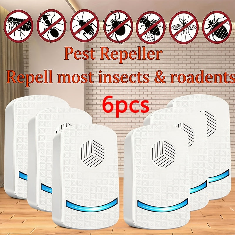 Ultrasonic Pest Repeller 8-Pack 2025 Upgraded Plug-In Repellent for Mosquitoes Cockroaches Mice Fleas Ants Rodents Chemical-Free for Home Farm Kitchen Office Restaurant Apartment