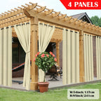 Outdoor Curtain Panels for Patio Gazebo Porch – Weather-Resistant, Light-Filtering Sun Block Privacy Drapes, 4 Panels, Multiple Sizes & Colors