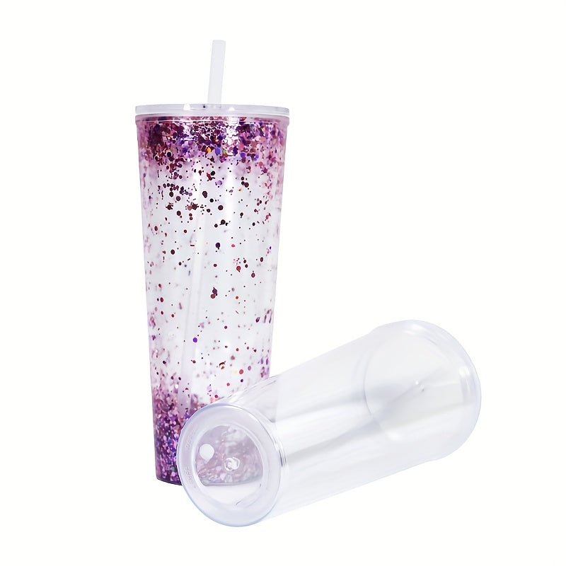 Snow Globe Tumbler 25-Pack 24oz Double Wall Clear Acrylic Cup with Pre-Drilled Hole & Plug - Reusable Plastic Snow Globe Cups for DIY Crafts, Drinking Water Juice, Party Bulk