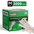 Disposable Food Grade Gloves 2000pcs Bulk Case – CPE Powder-Free Latex-Free Thick Non-Slip Kitchen Gloves for Cooking, Food Prep, Baking & Catering – Sizes S/M/L/XL