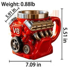 V8 V12 Engine Coffee Mug - Novelty Car Themed Travel Mug for Coffee Lovers Mechanics Men, Hot & Cold, Unique Gift for Boyfriend Father's Day