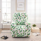 Recliner Slipcover Set of 4 with Side Pocket, Extra Large Jacquard Stretch Furniture Protector Cover, Elastic Band Closure, 92% Polyester All-Season Recliner Chair Cover for Living Room, 10 Patterns