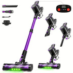 Cordless Stick Vacuum Cleaner 51-68KPa – 3-Speed Adjustable, 45-Min Runtime, Detachable Handheld, LED Floor Brush for Pet Hair, Carpet & Hard Floor