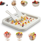 Portable Mini Ice Cream Roll Machine – Quick-Freeze Plate & Stainless Roll Maker for Homemade Frozen Yogurt & Ice Cream | Parties, Picnics & Home Use | Pink & White