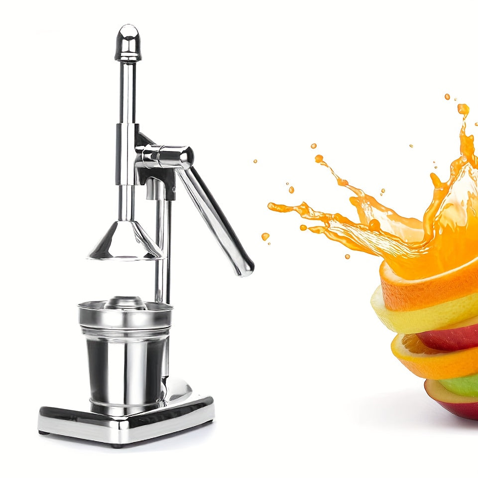Manual Stainless Steel Citrus Lemon Juicer Press - Large 3.94" Bowl Hand Press Squeezer with U-Shaped Suction Base & Tapered Filter Disc - No Electricity, High Juice Yield, Dishwasher Safe