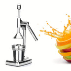 Manual Stainless Steel Citrus Lemon Juicer Press - Large 3.94" Bowl Hand Press Squeezer with U-Shaped Suction Base & Tapered Filter Disc - No Electricity, High Juice Yield, Dishwasher Safe
