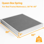 Heavy Duty Box Spring Foundation | 5", 7" & 9" High Metal Frame with Fabric Cover, Easy Assembly – Twin, Full, King