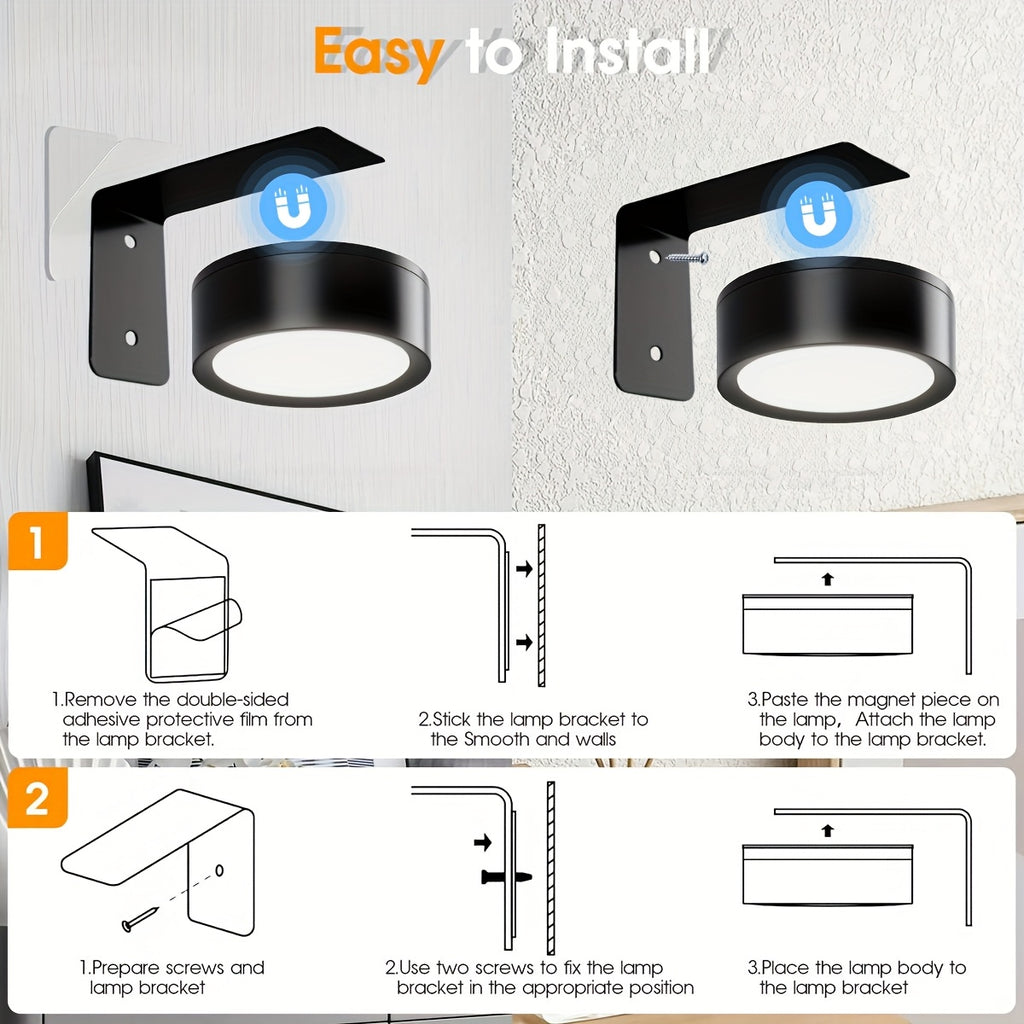 RGB LED Picture Frame Light Battery Operated Magnetic Art Display Lighting with Remote – 13 Color Wireless Painting Light for Wall Art, Gallery, & Party Decor (3-Pack & 6-Pack)