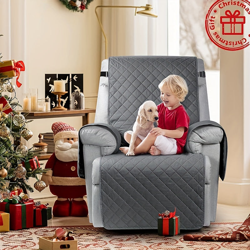 Recliner Sofa Cover Non-Slip Quilted Armchair Slipcover 100% Polyester Machine Washable Single-Seat Sofa Protector for Bedroom Office Living Room – Modern Mixed Color Furniture Protection Cover
