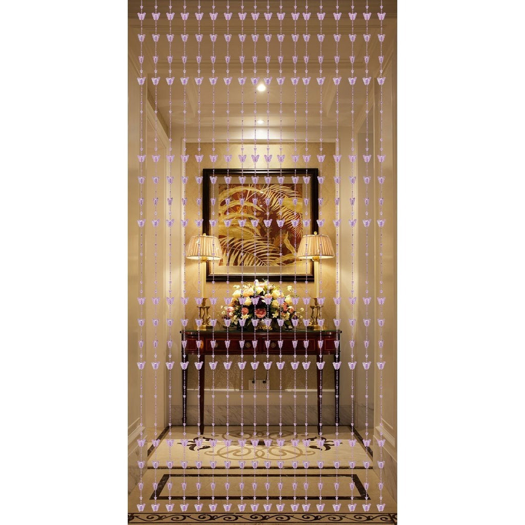 Acrylic Beaded Curtain 35.5x72 Inch for Doorways and Windows - Boho Room Divider and Closet Door Curtain - Decorative Bead Curtain for Bedroom, Wedding, Events and Retail Window Display