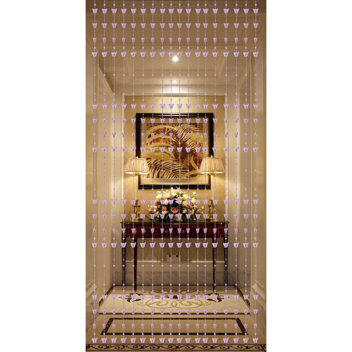 Acrylic Beaded Curtain 35.5x72 Inch for Doorways and Windows - Boho Room Divider and Closet Door Curtain - Decorative Bead Curtain for Bedroom, Wedding, Events and Retail Window Display
