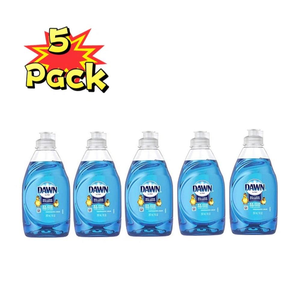 Dawn Ultra Dish Soap Original Scent 4-Pack & 5-Pack – 7.5oz Each, 3x Grease-Cutting Power, Squeaky Clean Dishes Every Time, Bulk Dishwashing Liquid for Home & Kitchen