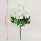White Hyacinth Artificial Flower Bouquet 35pcs – Realistic Fade-Resistant Faux Flowers for Indoor & Outdoor Weddings, Gardens, Offices & Home Decor, Maintenance-Free Plastic Floral Arrangement, No Container