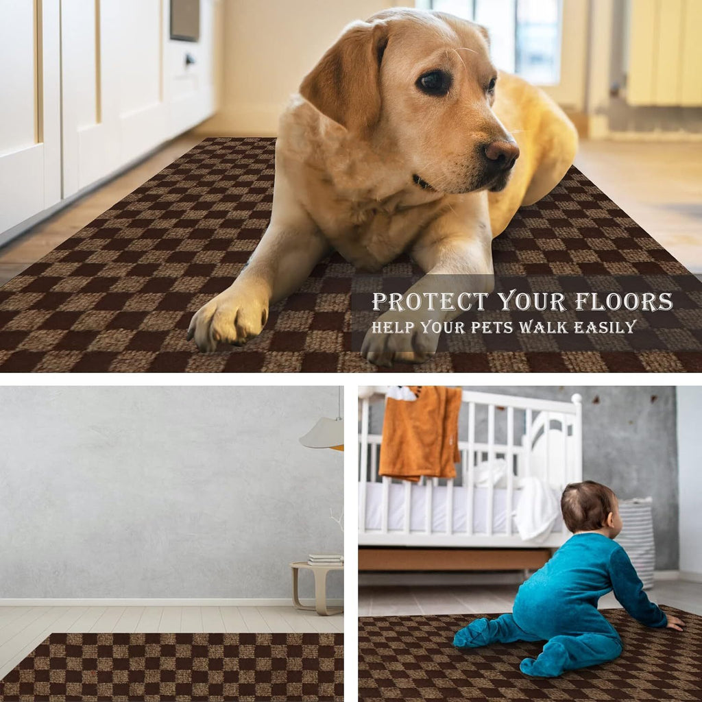 Runner Rug for Hallway Entryway Kitchen – Indoor Outdoor Non-Slip Rubber Backing, 200+ Custom Sizes, 8 Colors, Stain Resistant Low Pile Carpet Runner