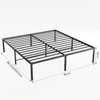 Metal Platform Bed Frame with Steel Slat Support | No Box Spring Needed | Under-Bed Storage | Easy Assembly | Noise-Free | Black | Twin Full Queen King
