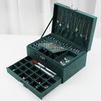 Luxury Velvet Jewelry Organizer Box with Drawers – Large Capacity High-End Jewelry Storage Case for Earrings, Rings, Necklaces & Bracelets, Travel Jewelry Box