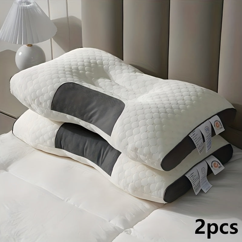 Adjustable Ergonomic Bed Pillows 2-Pack or 4-Pack - Soft Neck Support, Removable Washable Pillow Core, No-Collapse Deep Sleep Pillow Set for Couples Home Bedroom