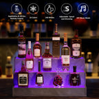 Illuminated Liquor Shelf 24 Inch LED Bar Bottle Display Unit – Wall Mounted Floating Shelf for Home Bar & Man Cave