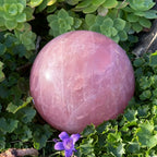 Rose Quartz Crystal Ball – Natural Pink Quartz Sphere Polished for Tabletop Display, Collector Mineral Specimen, Healing Crystal Home Decor Gift for Valentine's Day, Christmas & Easter