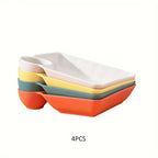 Colorful Serving Plates Set of 4 BPA-Free PP Snack Sushi Appetizer Plates with Dipping Sauce Dishes for Charcuterie Desserts Holiday Christmas Parties