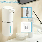 Touchless Foam Soap Dispenser Automatic USB-C Rechargeable Wall-Mounted IPX5 Waterproof 400ml with 4 Adjustable Foam Levels for Bathroom and Kitchen – No Battery Needed