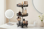 3 Tier Rotating Spice Rack Organizer Metal Turntable for Kitchen Countertop - Spinning Spice Jar Seasoning Storage Rack Black