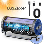 4000mAh Solar Bug Zapper USB Dual Charging Auto Light Sensor 360° Rotatable UV Mosquito Killer Fly Trap Chemical-Free Indoor Outdoor Camping Garden Patio Courtyard